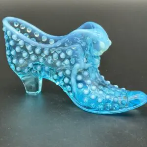 Decorative blue glass shoe ornament