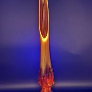 Tall Persimmon Amberina Viking Swung Art Glass Vase