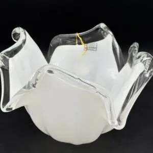 Modern Murano Art Glass Ruffle Bowl
