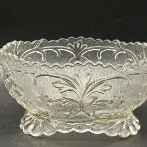 Glass Bowl with Etched Floral Motif